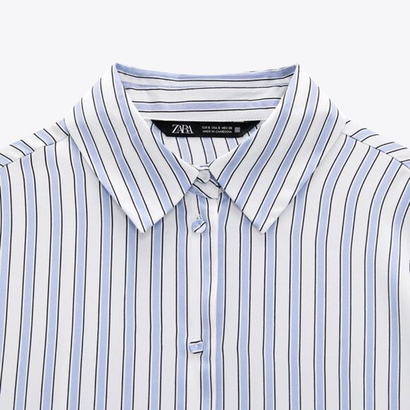 Striped Blue and White Women's Top - Picture 5 of 10